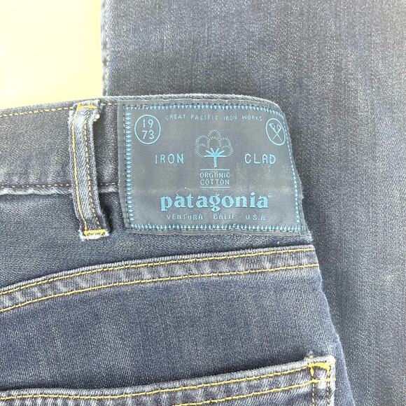Patagonia Iron Clad Blue Denim Jeans Straight Stretch Men's 32/30 - Picture 9 of 12